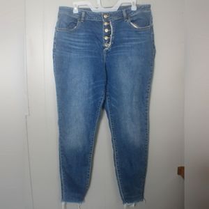 Maurices high-rise button fly blue jean jeggings